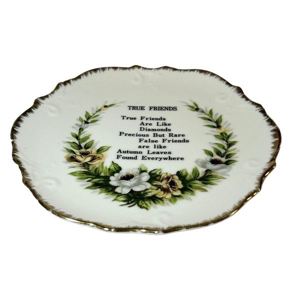 True Friends Gold Rimmed Wall Plate by Dee Bee Co. - Picture 2 of 5